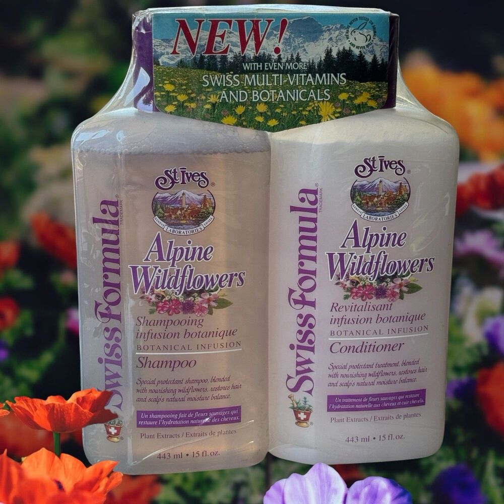 St. Ives Discontinued Alpine Wildflowers Shampoo & Conditioner NOS Sealed NEW